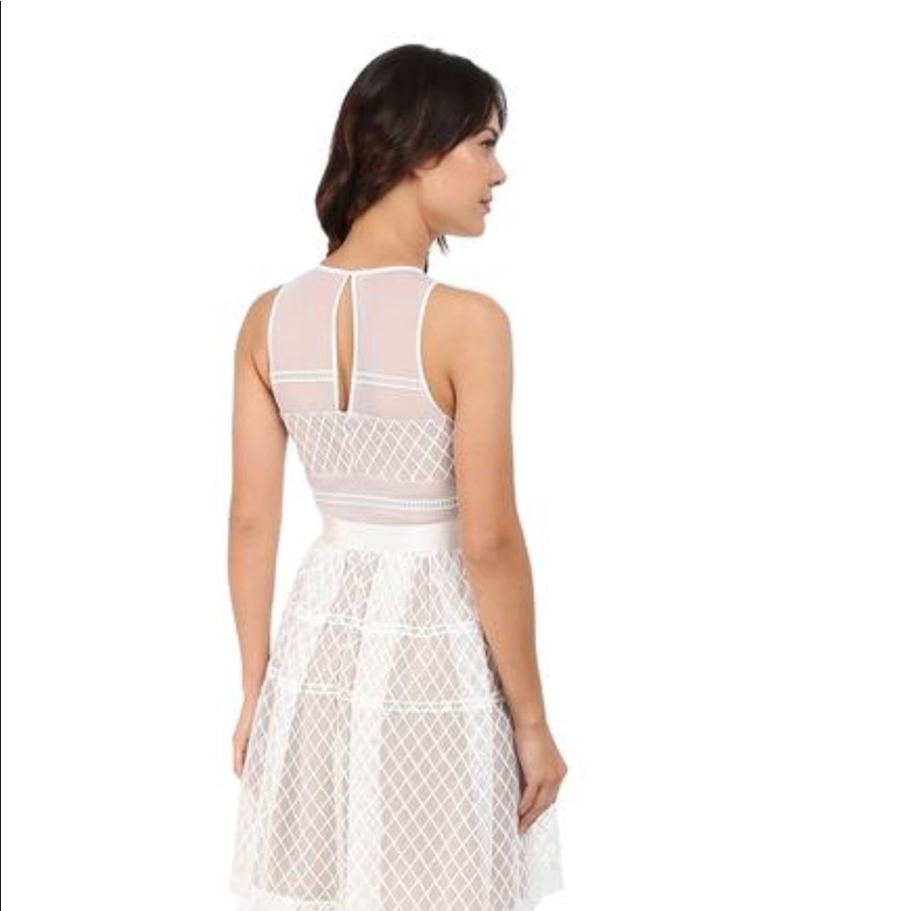 Donna Morgan White Embroidered Organza Fit&Flare
